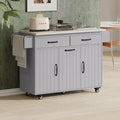 Rolling Kitchen Island with Trash Can, Kitchen Cart with Drop Leaf, Adjustable Shelf