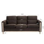 3-Seater Comfortable Sofa with Solid Wood Feet and Side Pocket