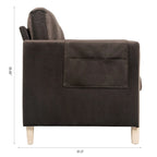3-Seater Comfortable Sofa with Solid Wood Feet and Side Pocket