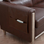 3-Seater Comfortable Sofa with Solid Wood Feet and Side Pocket