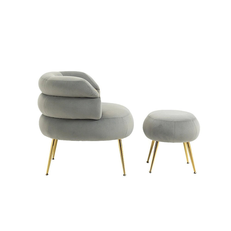 Accent Chair Modern Upholstered Armchair Tufted Chair with Metal Frame - 29.13 x 27.95 x 28.35