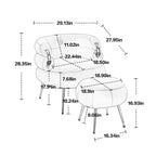 Accent Chair Modern Upholstered Armchair Tufted Chair with Metal Frame - 29.13 x 27.95 x 28.35