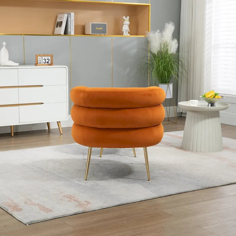 Accent Chair Modern Upholstered Armchair Tufted Chair with Metal Frame - 29.13 x 27.95 x 28.35