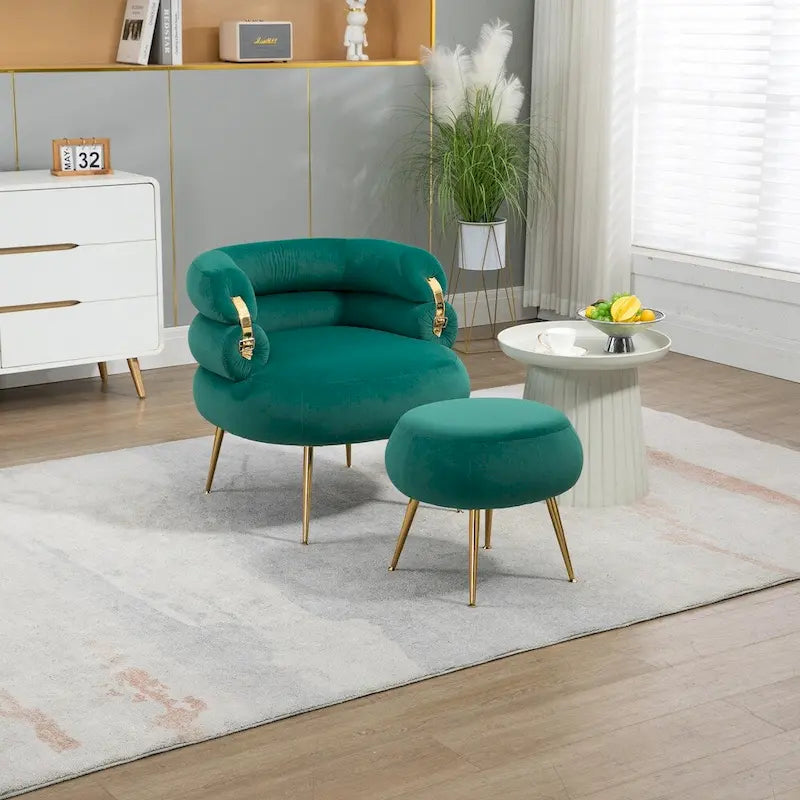 Accent Chair Modern Upholstered Armchair Tufted Chair with Metal Frame - 29.13 x 27.95 x 28.35