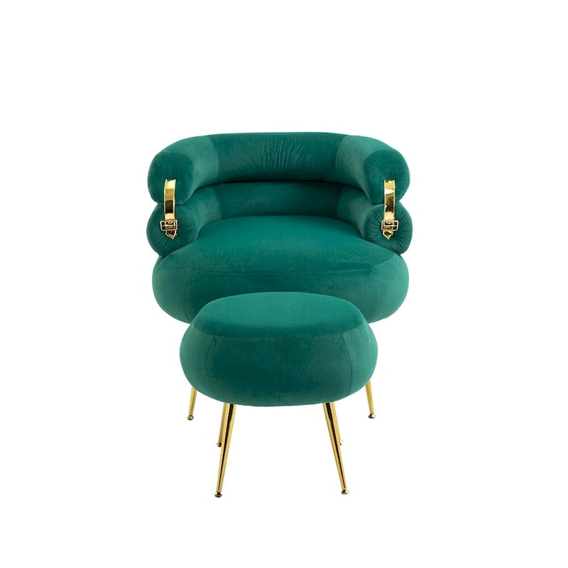 Accent Chair Modern Upholstered Armchair Tufted Chair with Metal Frame - 29.13 x 27.95 x 28.35
