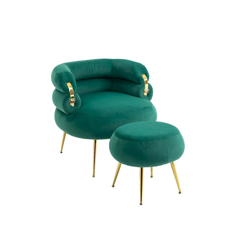 Accent Chair Modern Upholstered Armchair Tufted Chair with Metal Frame - 29.13 x 27.95 x 28.35