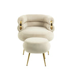 Accent Chair Modern Upholstered Armchair Tufted Chair with Metal Frame - 29.13 x 27.95 x 28.35