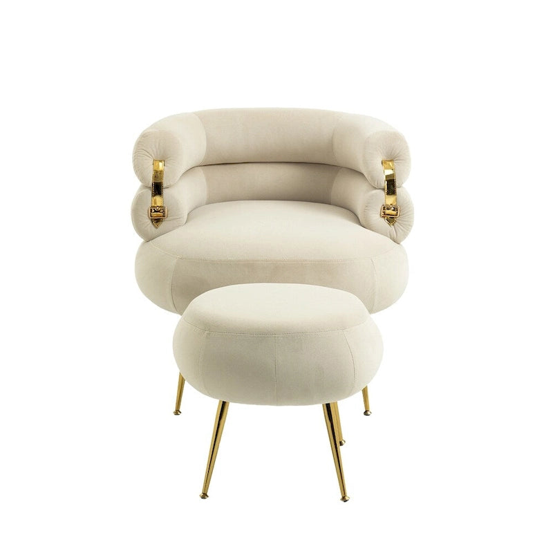 Accent Chair Modern Upholstered Armchair Tufted Chair with Metal Frame - 29.13 x 27.95 x 28.35