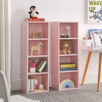 8-Tier Media Tower Rack,CD DVD Slim Storage Cabinet with Adjustable Shelves,Multi-functional double-decker bookcase