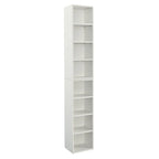 8-Tier Media Tower Rack,CD DVD Slim Storage Cabinet with Adjustable Shelves,Multi-functional double-decker bookcase