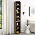 8-Tier Media Tower Rack,CD DVD Slim Storage Cabinet with Adjustable Shelves,Multi-functional double-decker bookcase