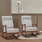 AVAWING Upholstered Rocking Chair ModernHighBackArmchair Set of 2