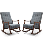 AVAWING Upholstered Rocking Chair ModernHighBackArmchair Set of 2