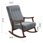 AVAWING Upholstered Rocking Chair ModernHighBackArmchair Set of 2
