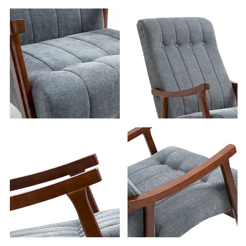 AVAWING Upholstered Rocking Chair ModernHighBackArmchair Set of 2