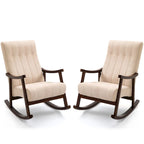 AVAWING Upholstered Rocking Chair ModernHighBackArmchair Set of 2