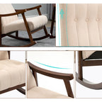 AVAWING Upholstered Rocking Chair ModernHighBackArmchair Set of 2