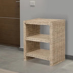 Spiroa 22 Coastal Bohemian Rattan/Wood 3 Tier End Table, Natural, by JONATHAN Y - 22.04