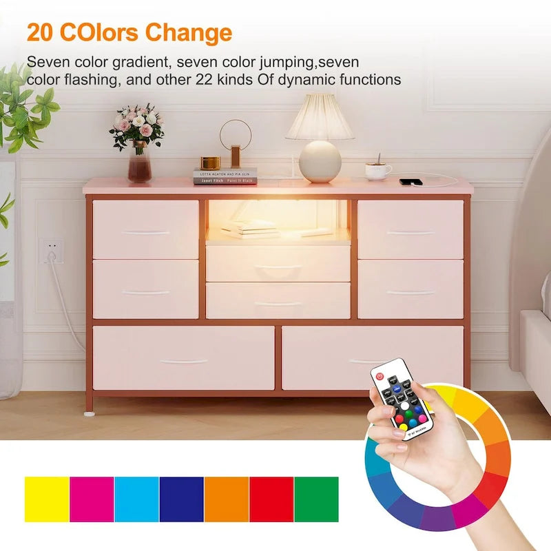 Dresser TV Stand with Power Outlet & Led for 55 TV - 55 inches