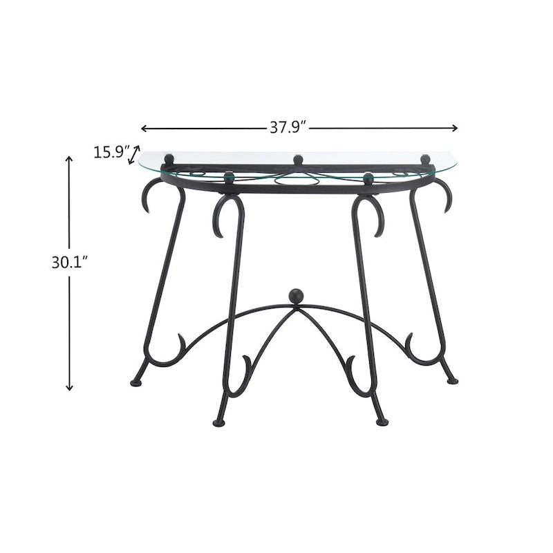 Tempered Glass Table Coffee Table with Metal Frame