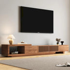 With 5 storage spaces, modern retractable up to 103 inches TV cabinet - 103W x 15.74D x 13.78H