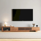 With 5 storage spaces, modern retractable up to 103 inches TV cabinet - 103W x 15.74D x 13.78H