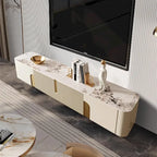 78.7 Media Console with 3 Drawers, white Color, Sintered Stone Table-top - 78.74