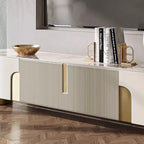 78.7 Media Console with 3 Drawers, white Color, Sintered Stone Table-top - 78.74