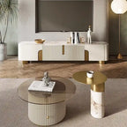 78.7 Media Console with 3 Drawers, white Color, Sintered Stone Table-top - 78.74
