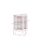 22.25 Floor Coner Cabinet with Tempered Glass Door & Storage Shelves