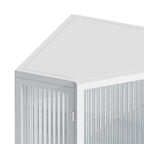 22.25 Floor Coner Cabinet with Tempered Glass Door & Storage Shelves