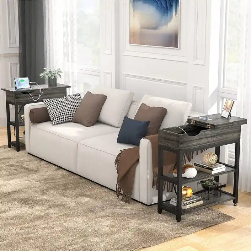 End Table with Charging Station - 11D x 23.6W x 24.5H
