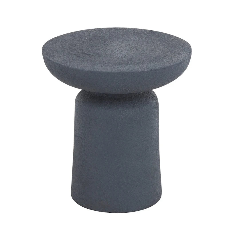 Magnesium Oxide Outdoor Accent Table - Dark Gray or White - Roche River Decor