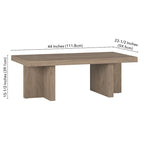 Dimitra 44 Wide Rectangular Coffee Table - 44 Wide