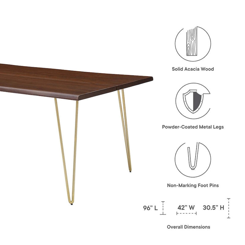 Ardor 96 Live Edge Acacia Wood Dining Table