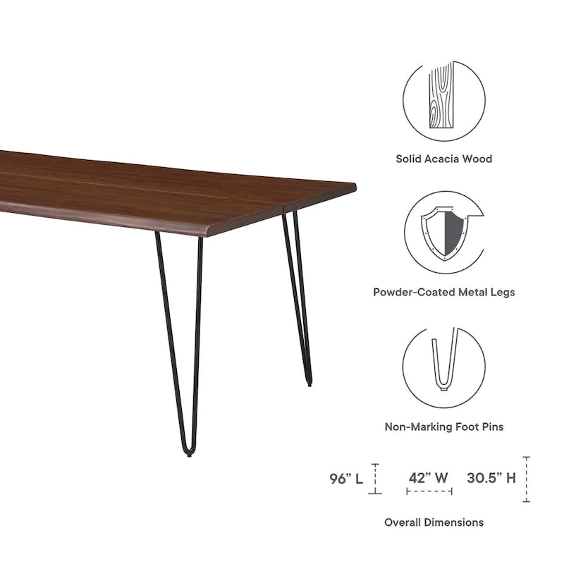 Ardor 96 Live Edge Acacia Wood Dining Table