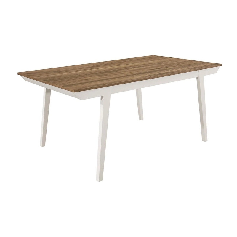Prospect Natural Acacia and Off White Dining Table with Flared Leg