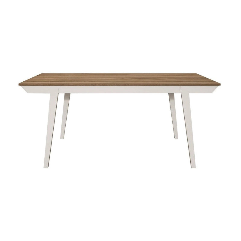 Prospect Natural Acacia and Off White Dining Table with Flared Leg