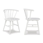 Roundhill Alwynn White and Natural Wood 7-piece Dining Set, Dining Table with 6 Windsor Chairs