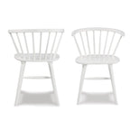 Roundhill Alwynn White and Natural Wood 7-piece Dining Set, Dining Table with 6 Windsor Chairs