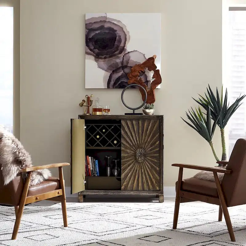 Chaucer Aged Whiskey 2 Door Wine Accent Cabinet