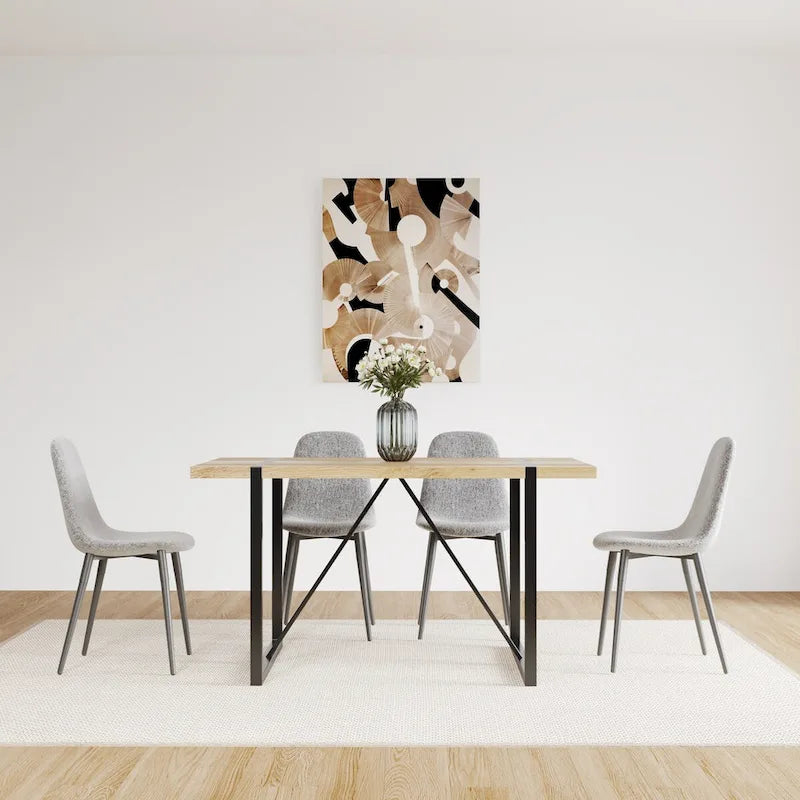 Mid Century Wooden Kitchen Table Set for Restaurant 5 Piece Sets