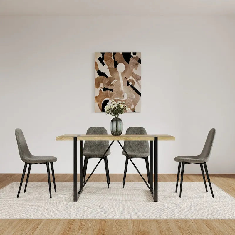 Mid Century Wooden Kitchen Table Set for Restaurant 5 Piece Sets