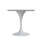 LeisureMod Verve Square Dining Table with Resin Tabletop and White Steel Base for Kitchen and Dining Room