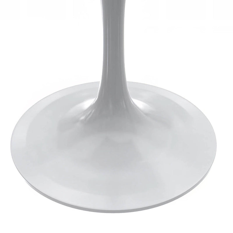 LeisureMod Verve Square Dining Table with Resin Tabletop and White Steel Base for Kitchen and Dining Room