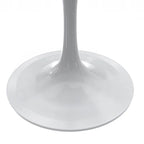 LeisureMod Verve Square Dining Table with Resin Tabletop and White Steel Base for Kitchen and Dining Room