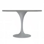 LeisureMod Verve Square Dining Table with Resin Tabletop and White Steel Base for Kitchen and Dining Room