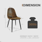 Modern Dining Room Chairs with Metal Legs(Set of 4) - N/A