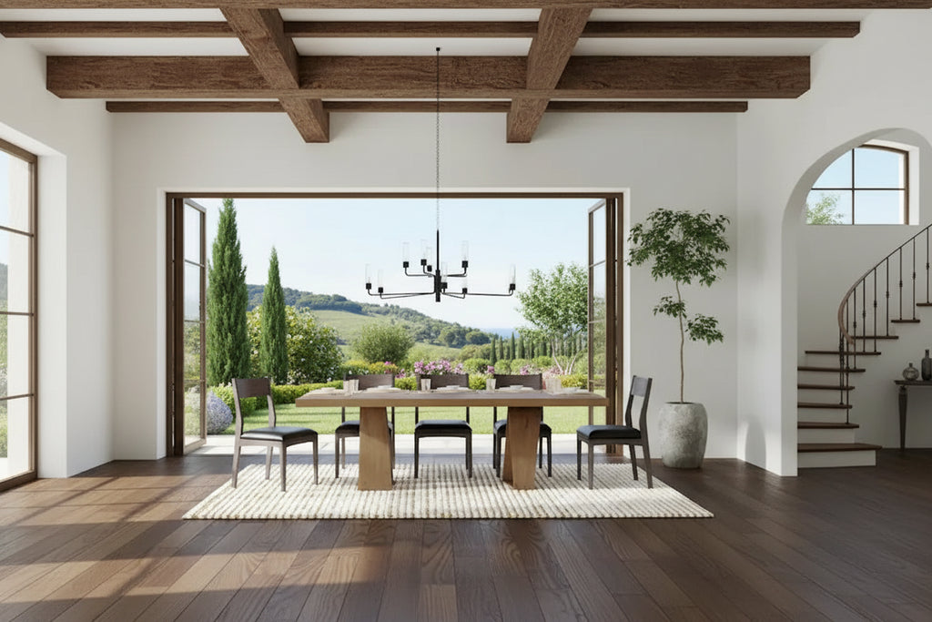 Classic Home Arleth 94 Reclaimed Oak Transitional Dining Table in Natural