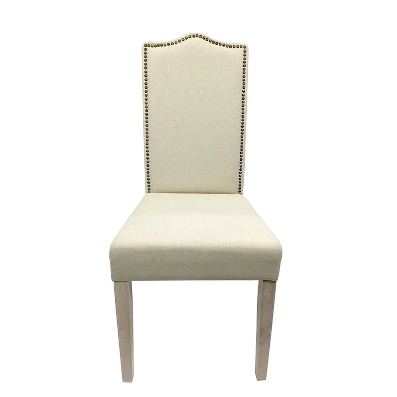Carolina Living Romero Parson Chair - Natural Driftwood - Linen Upholstery